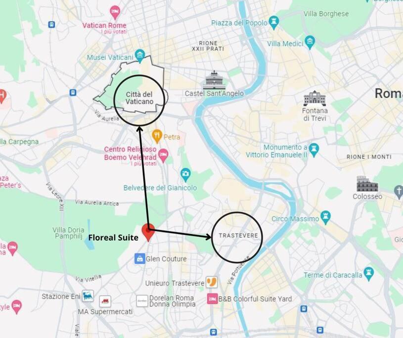Vaticano/Trastevere Floreal Suite Roma Ngoại thất bức ảnh